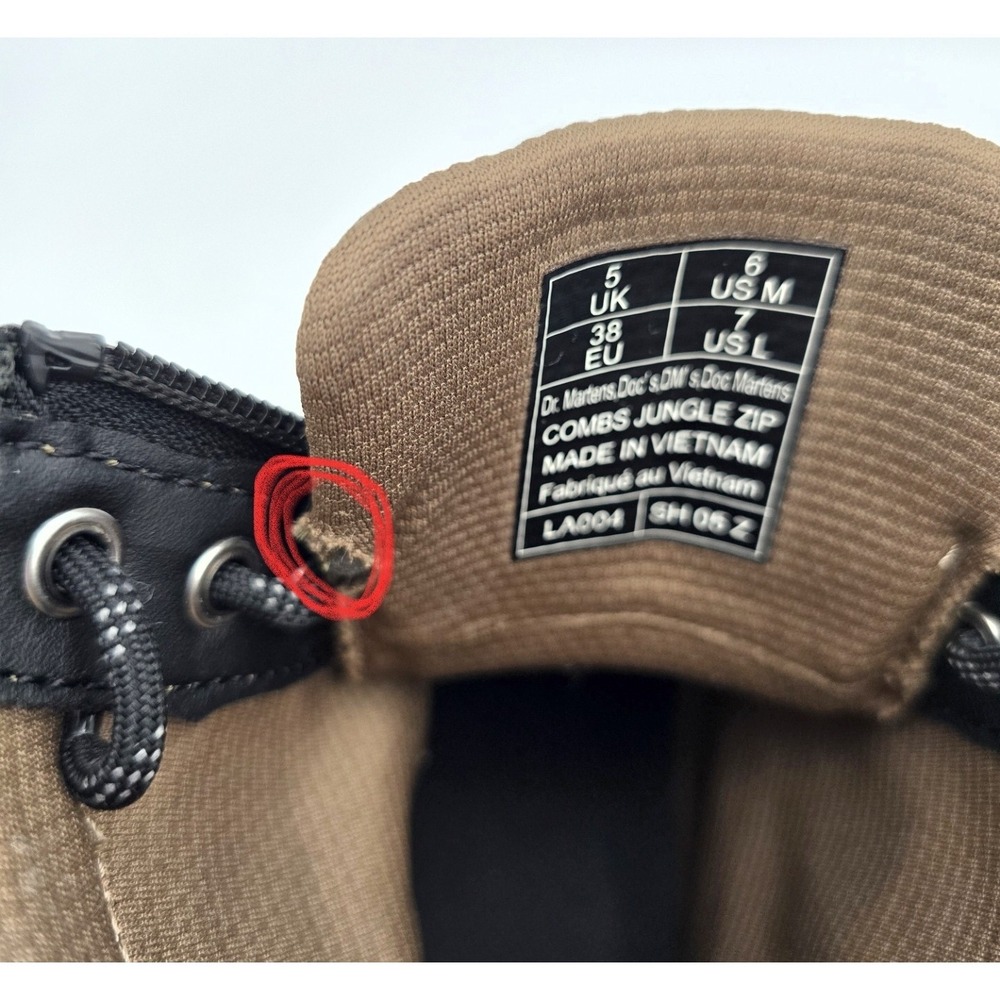 Dr. Martens Combs Jungle Zip Boots Ladies Size 7 Tactical Dark Khaki Lace-Up NEW - Picture 14 of 16